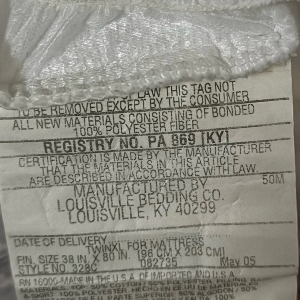 White Mattress Cover Twin XL
